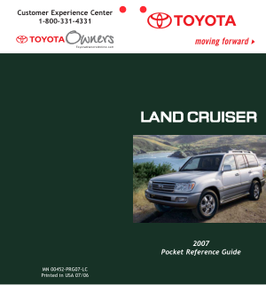 2007 Toyota Land Cruiser Quick Reference Guide